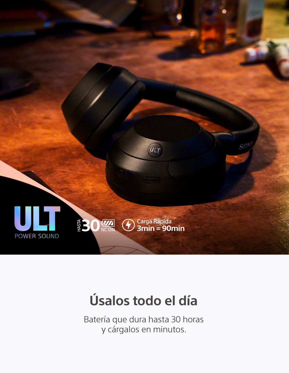 Audífonos wh-ulT900n/b Alámbrica e inalámbrica con cancelación de ruido 2